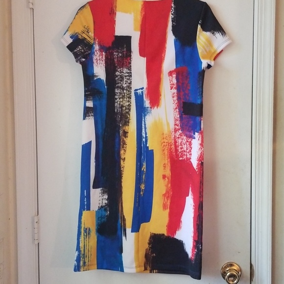 TREU Womens Primary Abstract Paint Splatter Dress - Picture 9 of 10